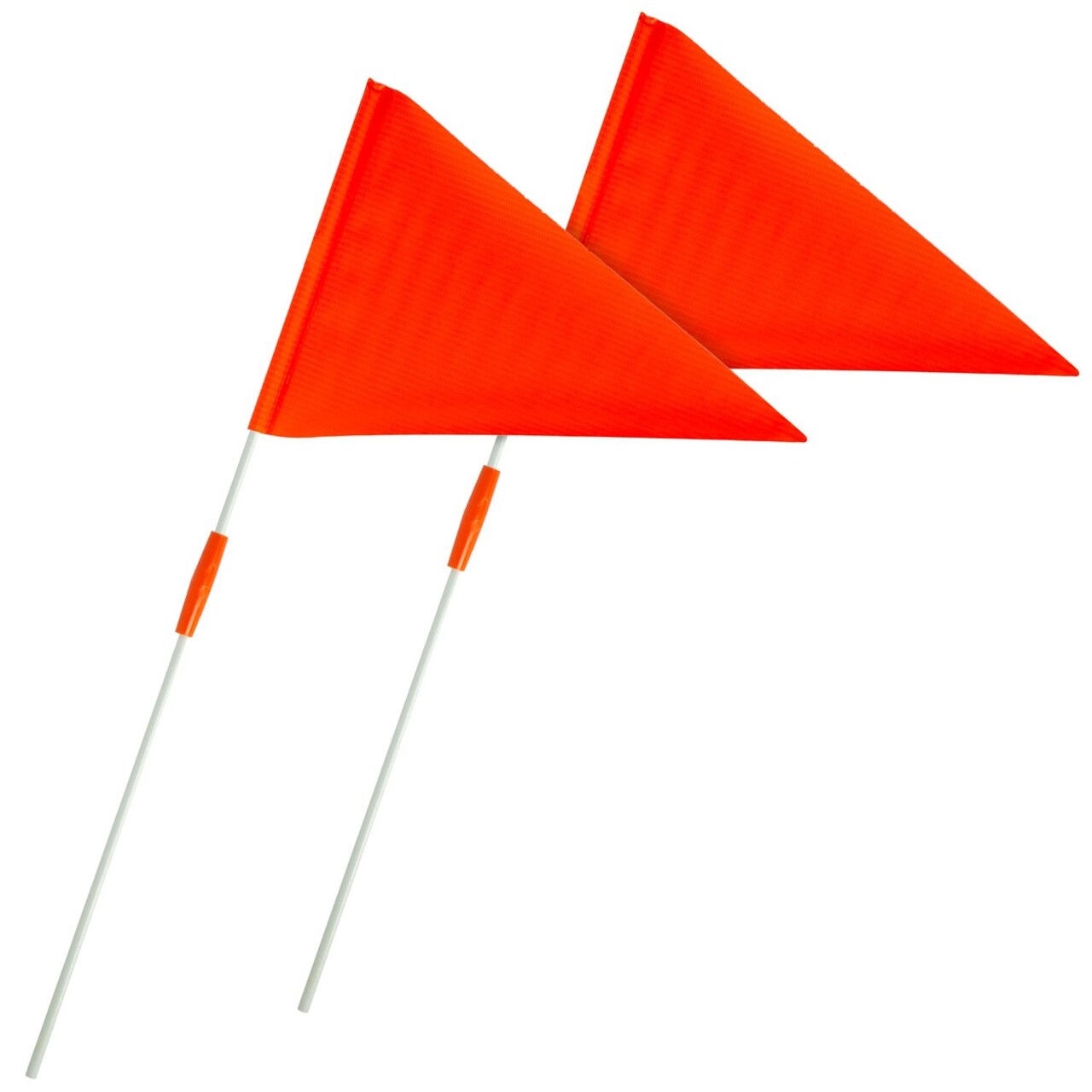 IMPRESA Kids at Play Safety Flag & Pole Replacement for Street Signs - Orange 11.25in x 8in Flags, 22in Poles, 2-Pack - Slow Down Kids at Play - Neighborhood Slow Down & Road Signs